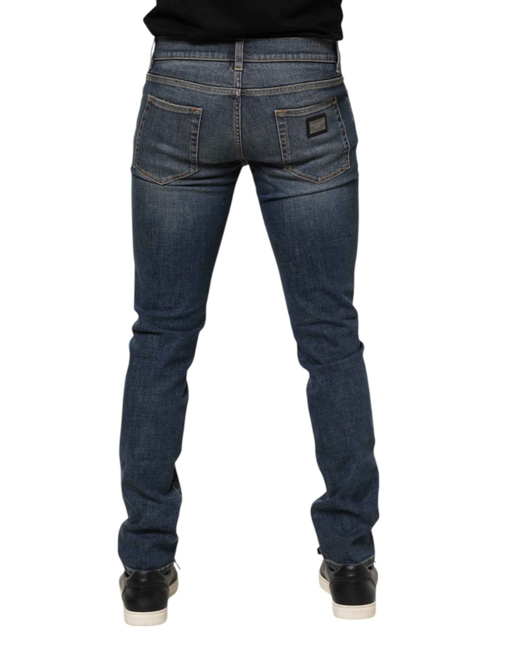 Dolce & Gabbana Blue Washed Cotton Skinny Men Denim Jeans