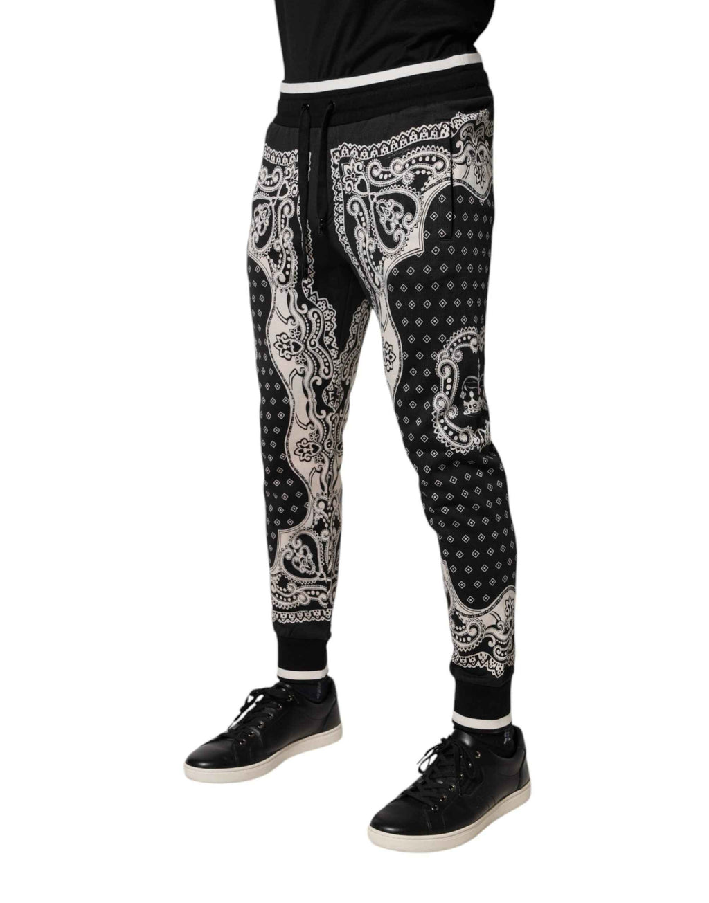Dolce & Gabbana Black Cotton Bandana Jogger Sweatpants Pants