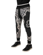 Dolce & Gabbana Black Cotton Bandana Jogger Sweatpants Pants