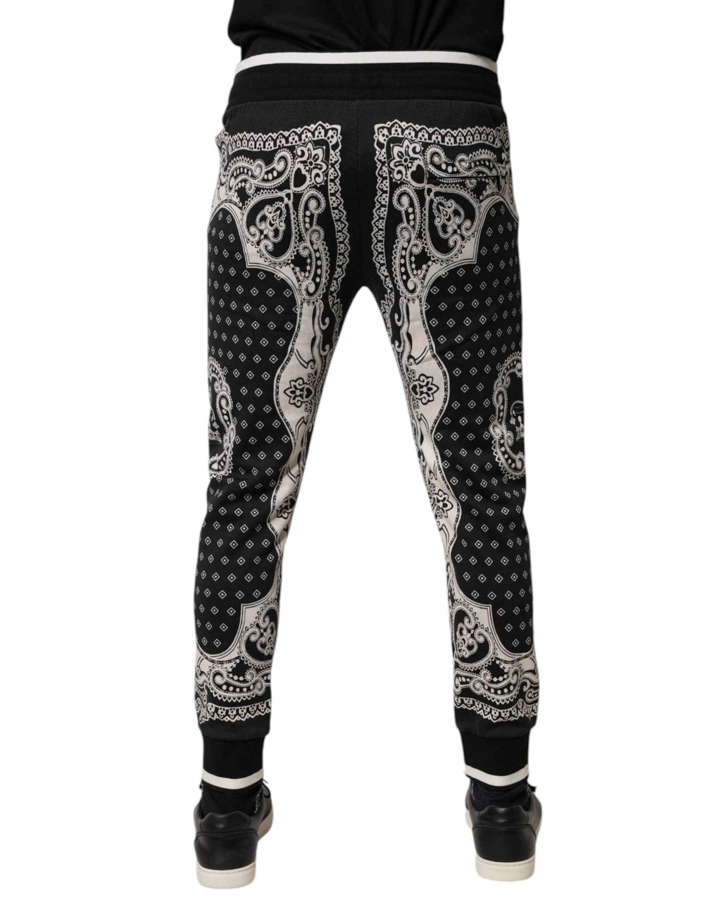 Dolce & Gabbana Black Cotton Bandana Jogger Sweatpants Pants