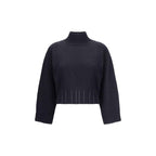 Fabiana Filippi Black Fleece Wool Sweater