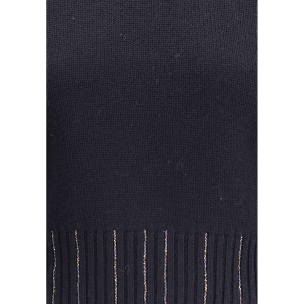 Fabiana Filippi Black Fleece Wool Sweater