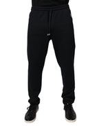 Dolce & Gabbana Black Cotton Men Jogger Sweatpants Pants