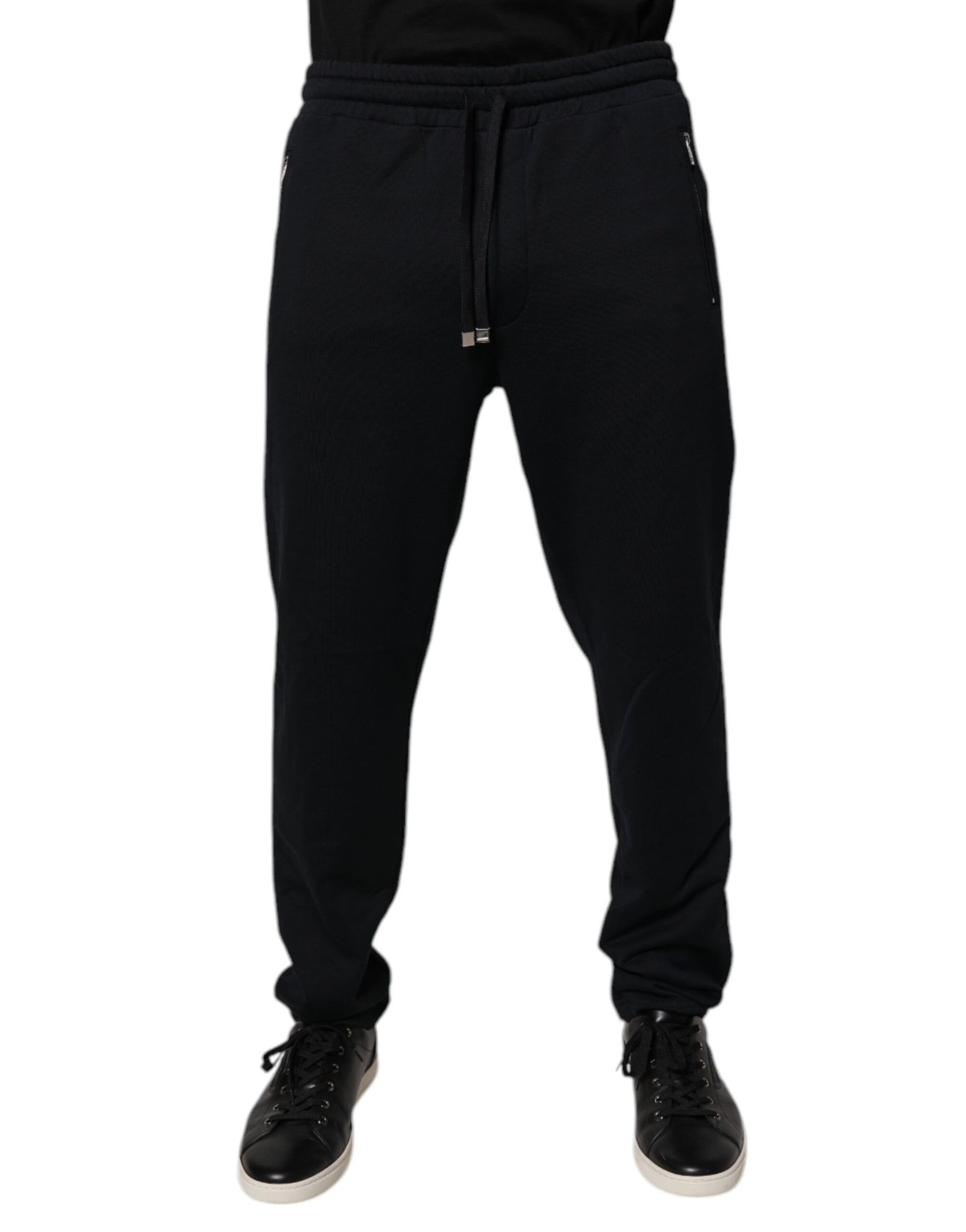 Dolce & Gabbana Black Cotton Men Jogger Sweatpants Pants