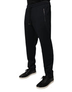 Dolce & Gabbana Black Cotton Men Jogger Sweatpants Pants