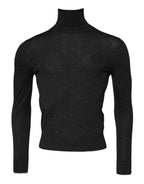 Dolce & Gabbana Black Wool Turtle Neck Men Pullover Sweater