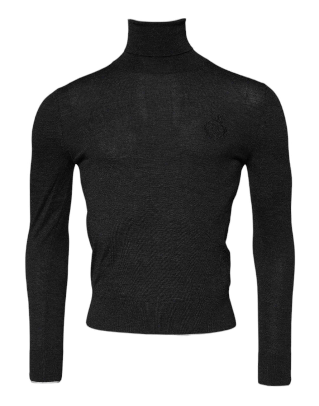 Dolce & Gabbana Black Wool Turtle Neck Men Pullover Sweater