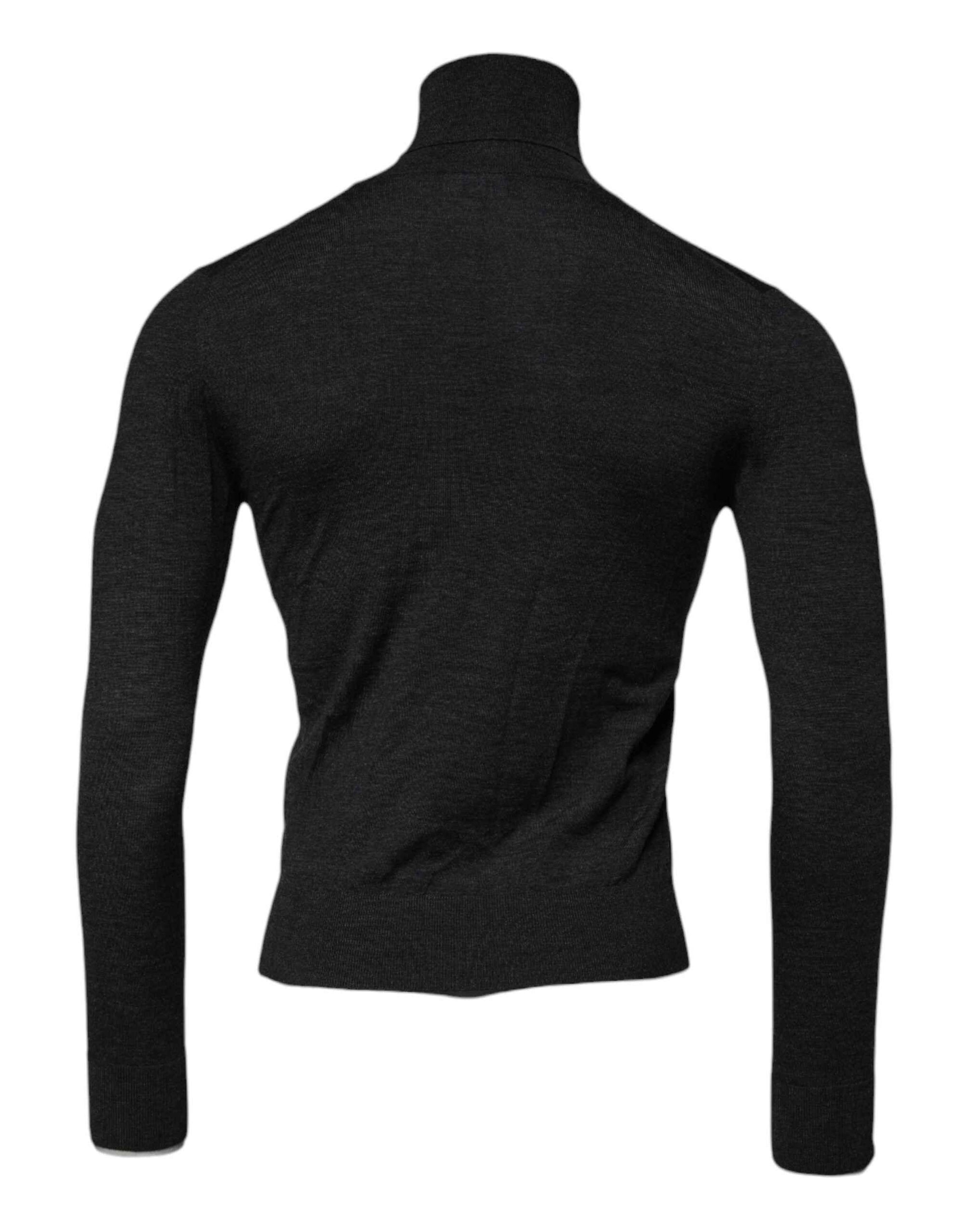 Dolce & Gabbana Black Wool Turtle Neck Men Pullover Sweater