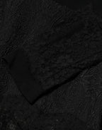 Dolce & Gabbana Black Floral Lace Trim Sheath A-line Dress