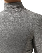 Dolce & Gabbana Gray Nylon Bodycon Sheath Long Sleeves Dress