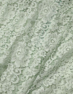 Dolce & Gabbana Mint Green Floral Lace Trim Midi Dress