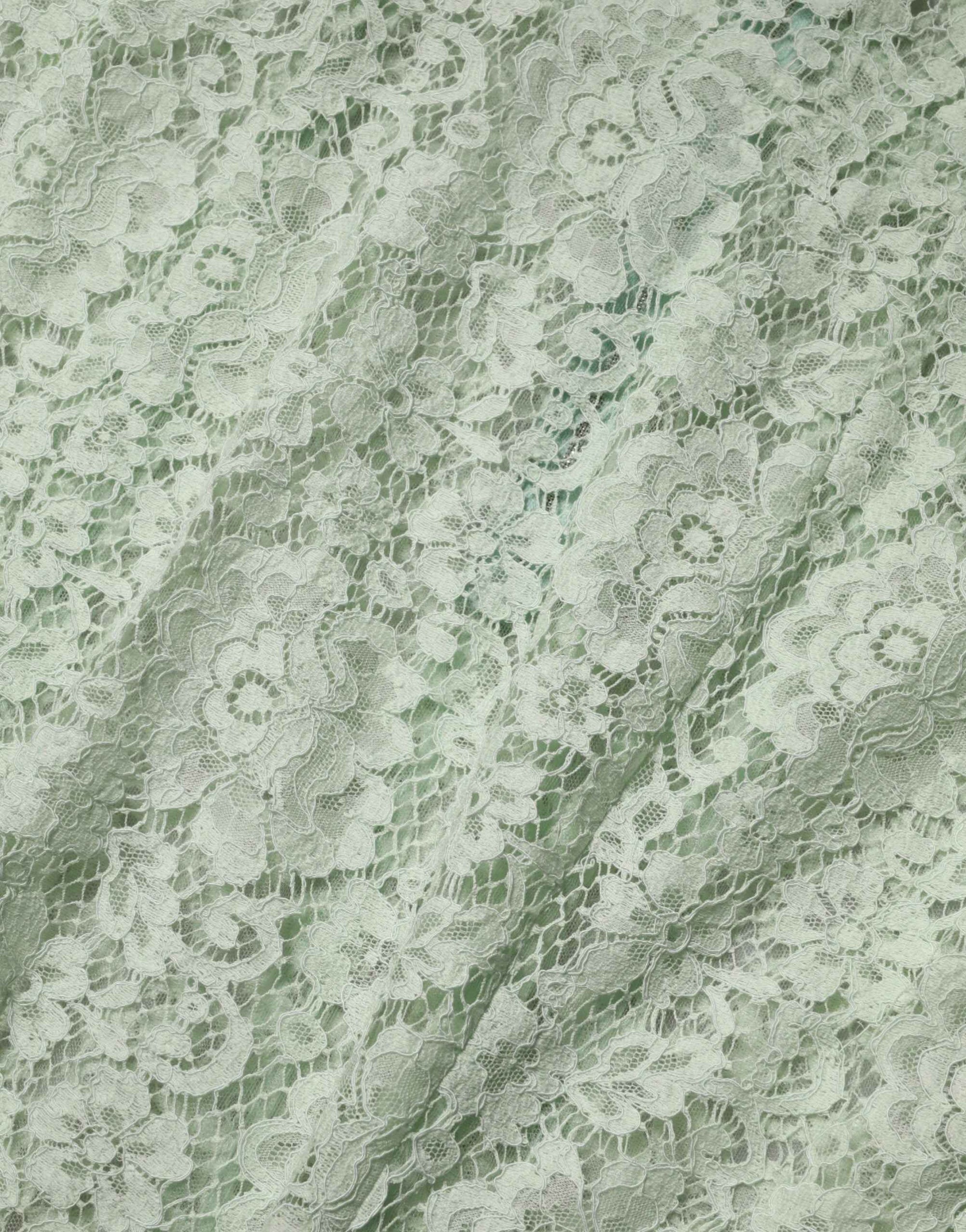 Dolce & Gabbana Mint Green Floral Lace Trim Midi Dress