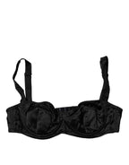 Dolce & Gabbana Black Silk Semi-Pad Balconette Bra Underwear