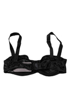 Dolce & Gabbana Black Silk Semi-Pad Balconette Bra Underwear