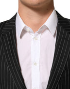 Dolce & Gabbana Black Stripes MARTINI 1 Button Suit Blazer