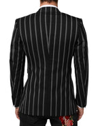 Dolce & Gabbana Black Stripes SICILIA 1 Button Suit Blazer