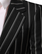 Dolce & Gabbana Black Stripes SICILIA 1 Button Suit Blazer