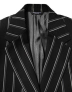 Dolce & Gabbana Black Stripes SICILIA 1 Button Suit Blazer