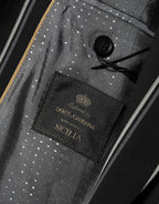 Dolce & Gabbana Black Stripes SICILIA 1 Button Suit Blazer