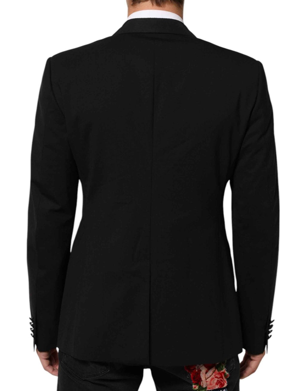 Dolce & Gabbana Black Wool 2 Buttons Suit Men Jacket Blazer