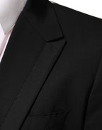 Dolce & Gabbana Black Wool 2 Buttons Suit Men Jacket Blazer