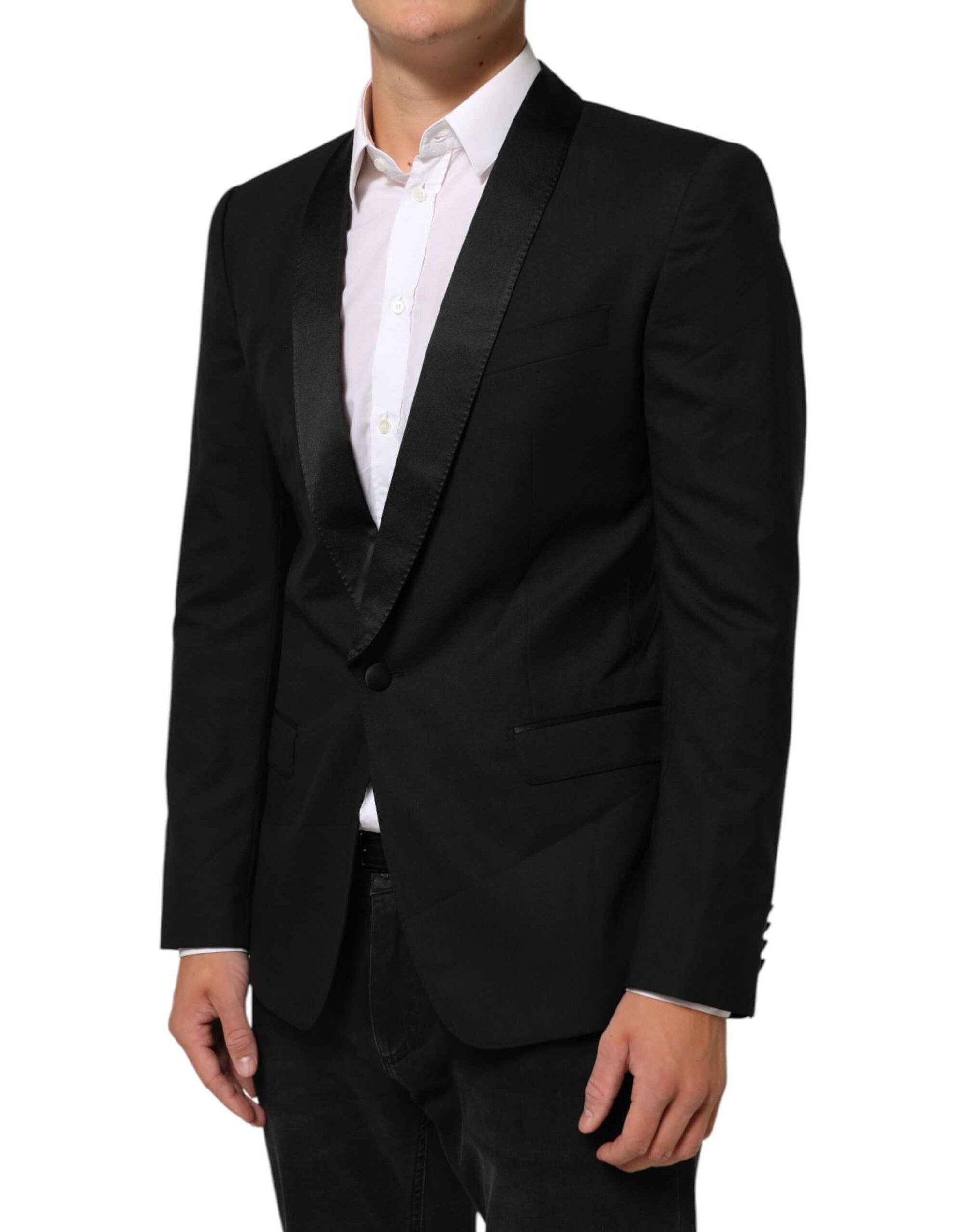Dolce & Gabbana Black MARTINI 1 Button Suit Jacket Blazer