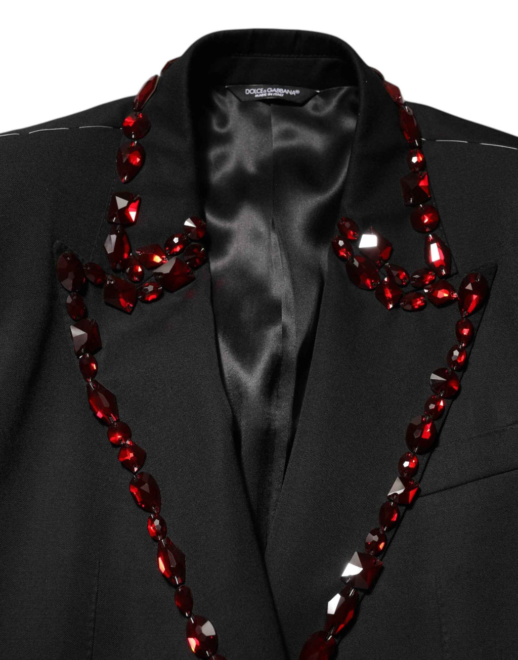 Dolce & Gabbana Black SICILIA Crystal Embellished Men Blazer