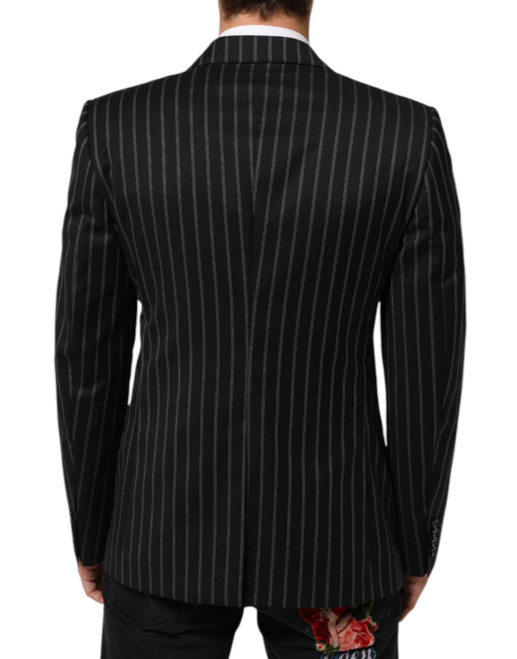 Dolce & Gabbana Black Stripes SICILIA 1 Button Suit Blazer