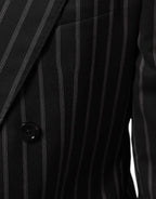 Dolce & Gabbana Black Stripes SICILIA 1 Button Suit Blazer