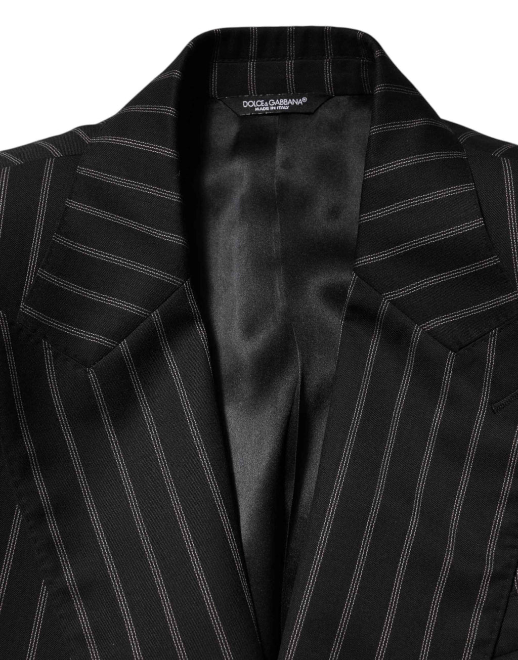 Dolce & Gabbana Black Stripes SICILIA 1 Button Suit Blazer