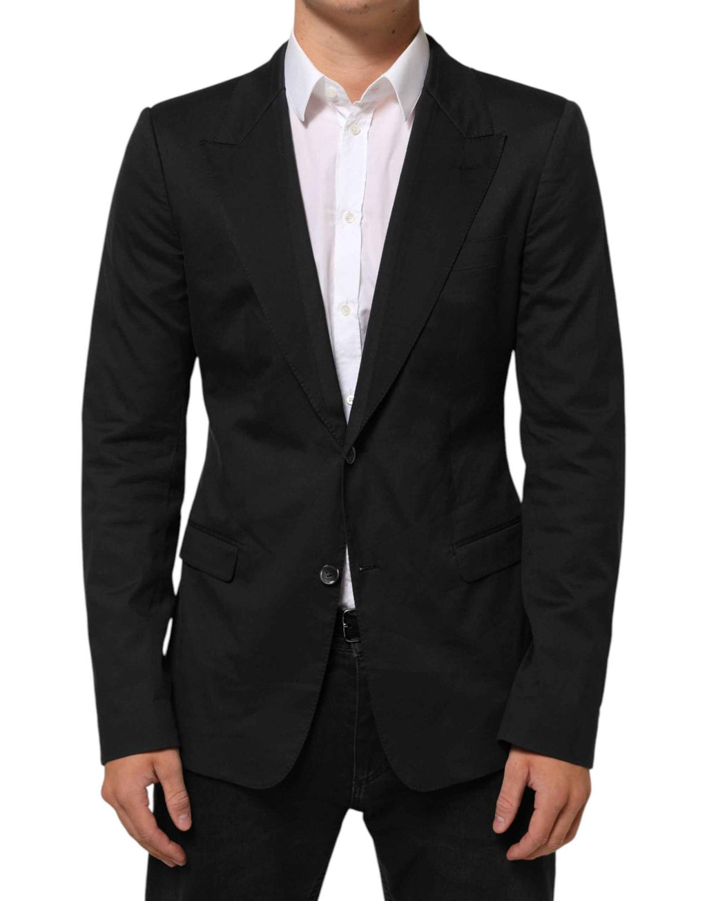Dolce & Gabbana Black Cotton 2 Buttons Suit Jacket Blazer