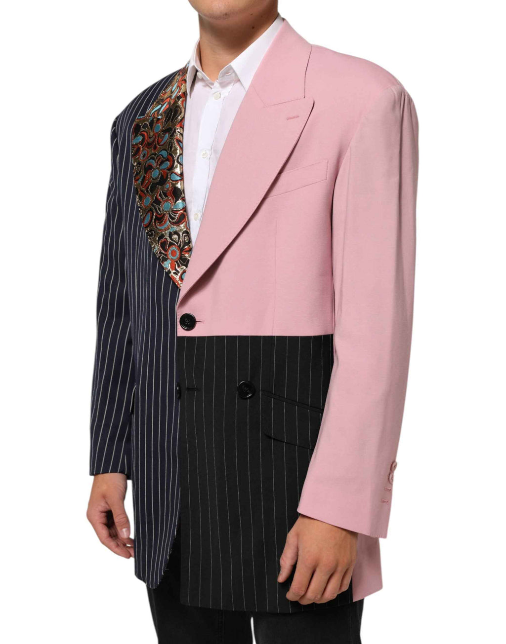 Dolce & Gabbana Multicolor Patchwork Single Breasted Jacket Blazer