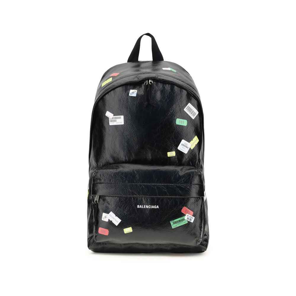 Balenciaga Explorer Backpack with printed stickers