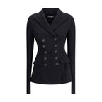 Dolce & Gabbana Black Fleece Wool Coat