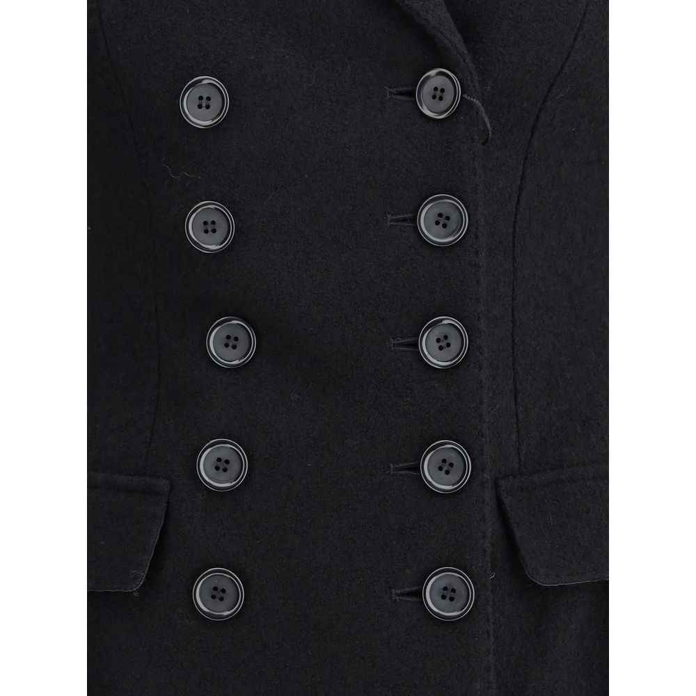 Dolce & Gabbana Black Fleece Wool Coat