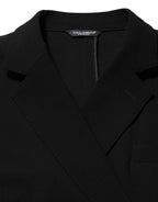 Dolce & Gabbana Black Wool Double Breasted Men Jacket Blazer