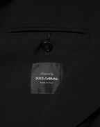 Dolce & Gabbana Black Wool Double Breasted Men Jacket Blazer