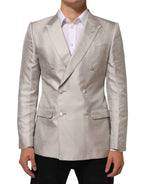 Dolce & Gabbana Beige MARTINI Double-Breasted Suit Blazer