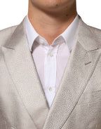 Dolce & Gabbana Beige MARTINI Double-Breasted Suit Blazer