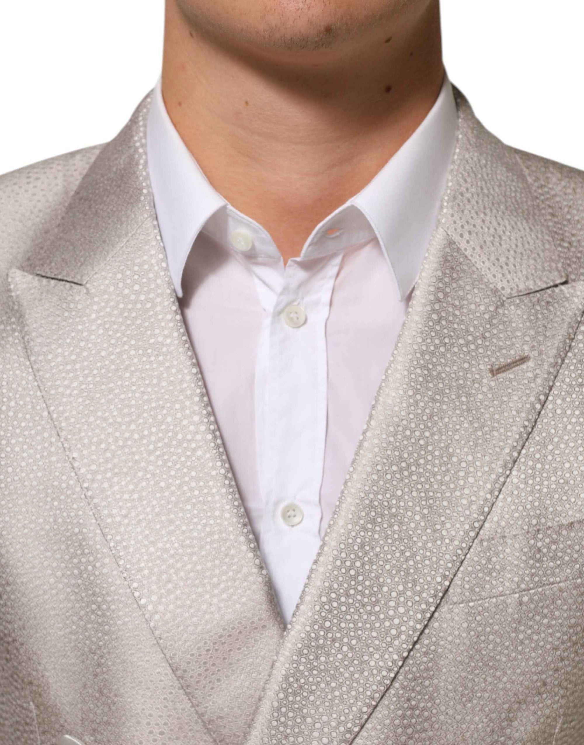Dolce & Gabbana Beige MARTINI Double-Breasted Suit Blazer