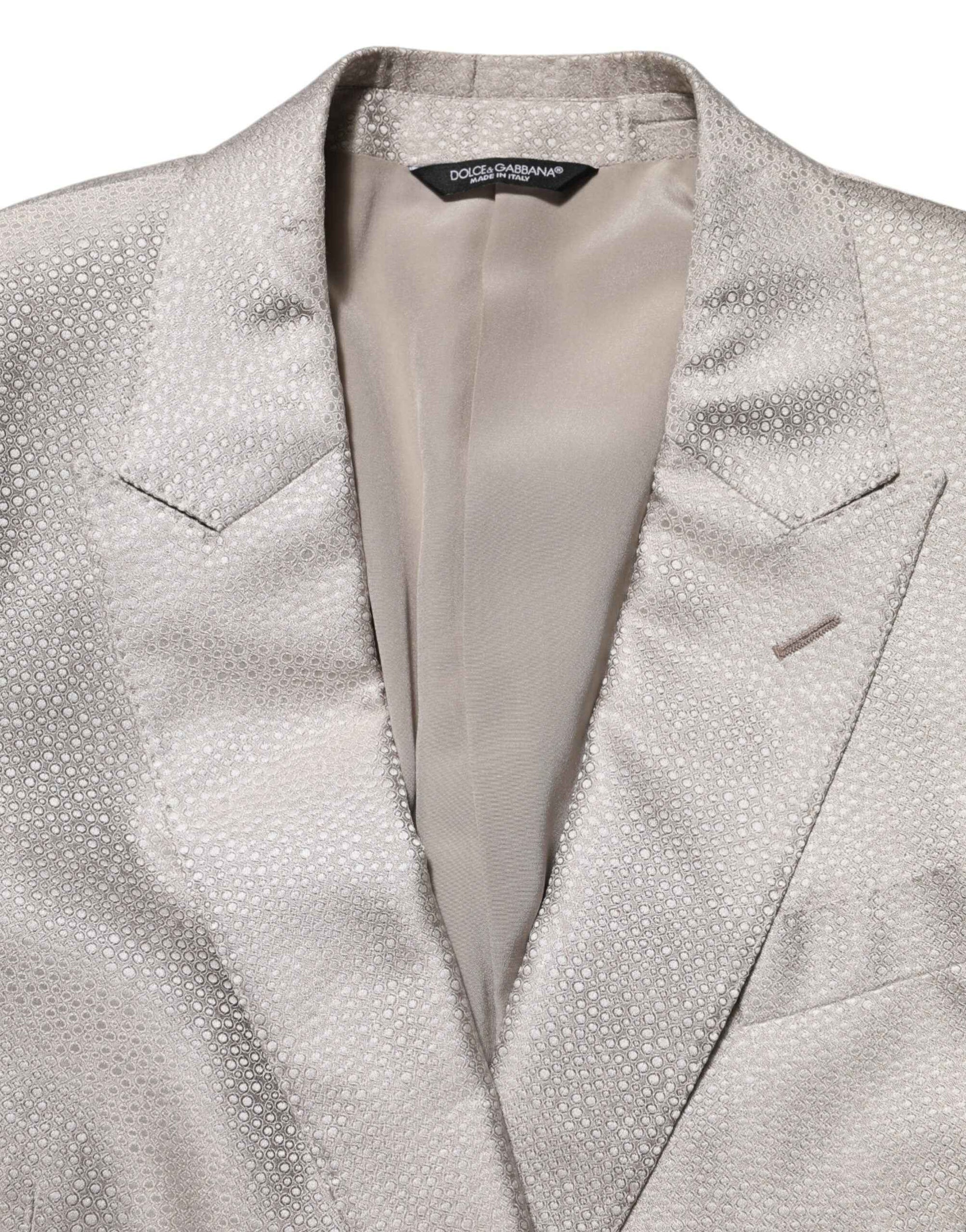 Dolce & Gabbana Beige MARTINI Double-Breasted Suit Blazer