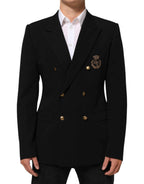 Dolce & Gabbana Black Wool 2 Buttons Suit Men Jacket Blazer