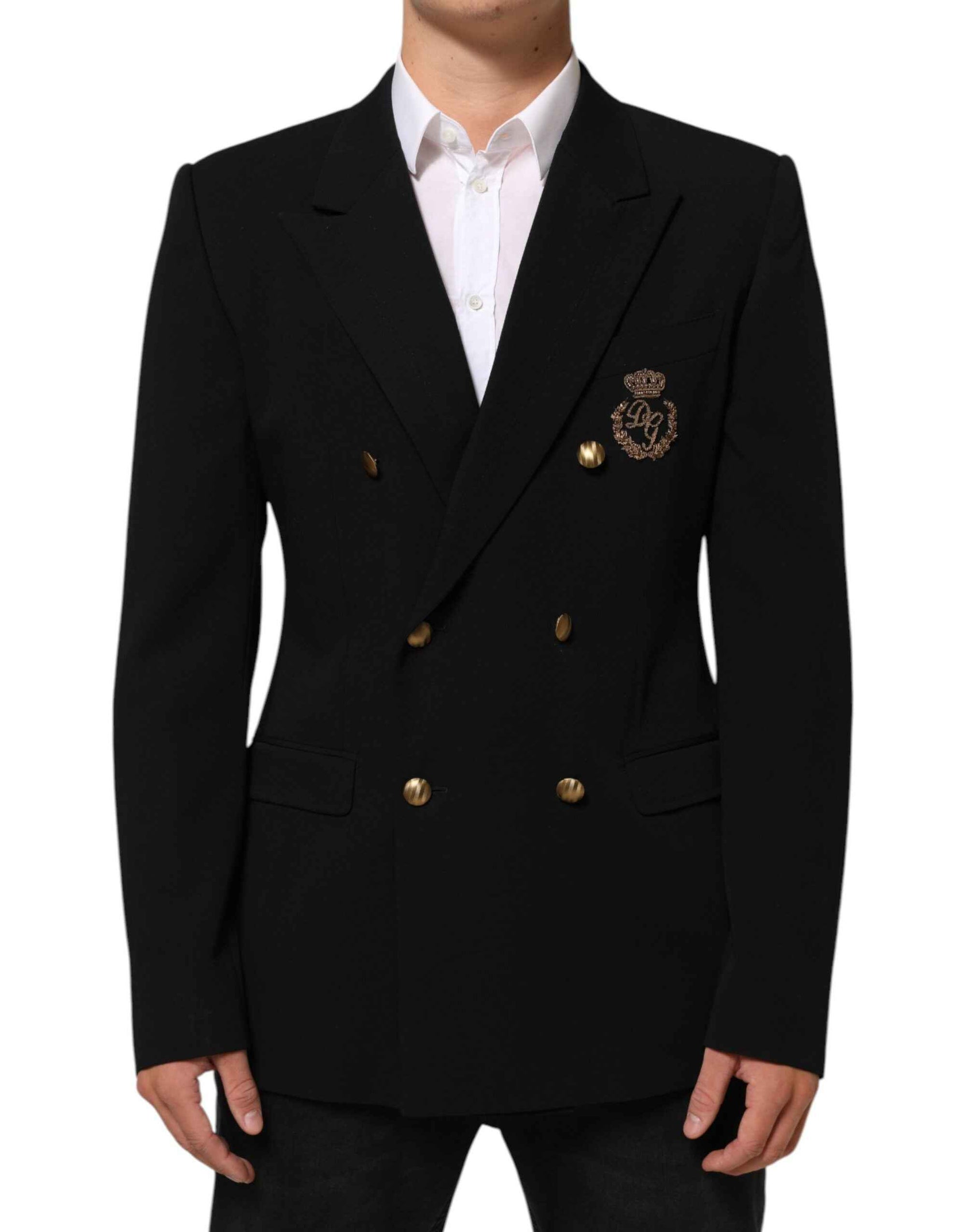 Dolce & Gabbana Black Wool 2 Buttons Suit Men Jacket Blazer