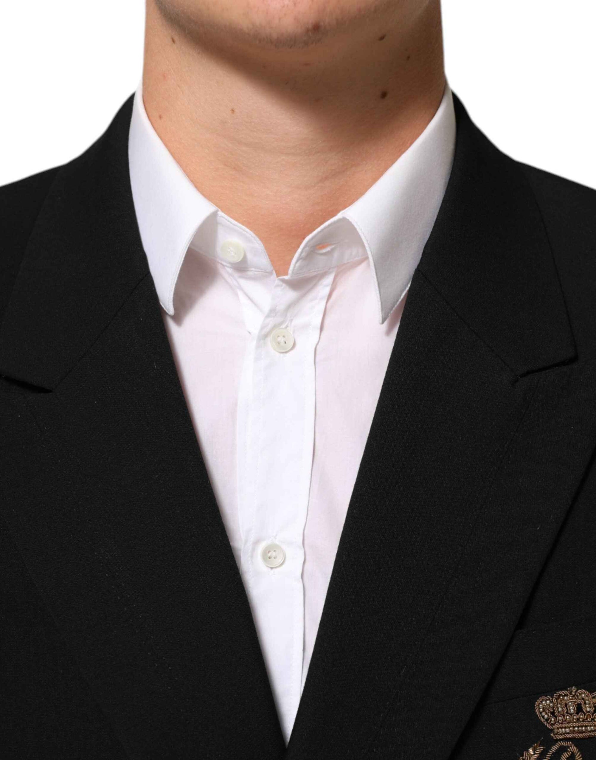 Dolce & Gabbana Black Wool 2 Buttons Suit Men Jacket Blazer