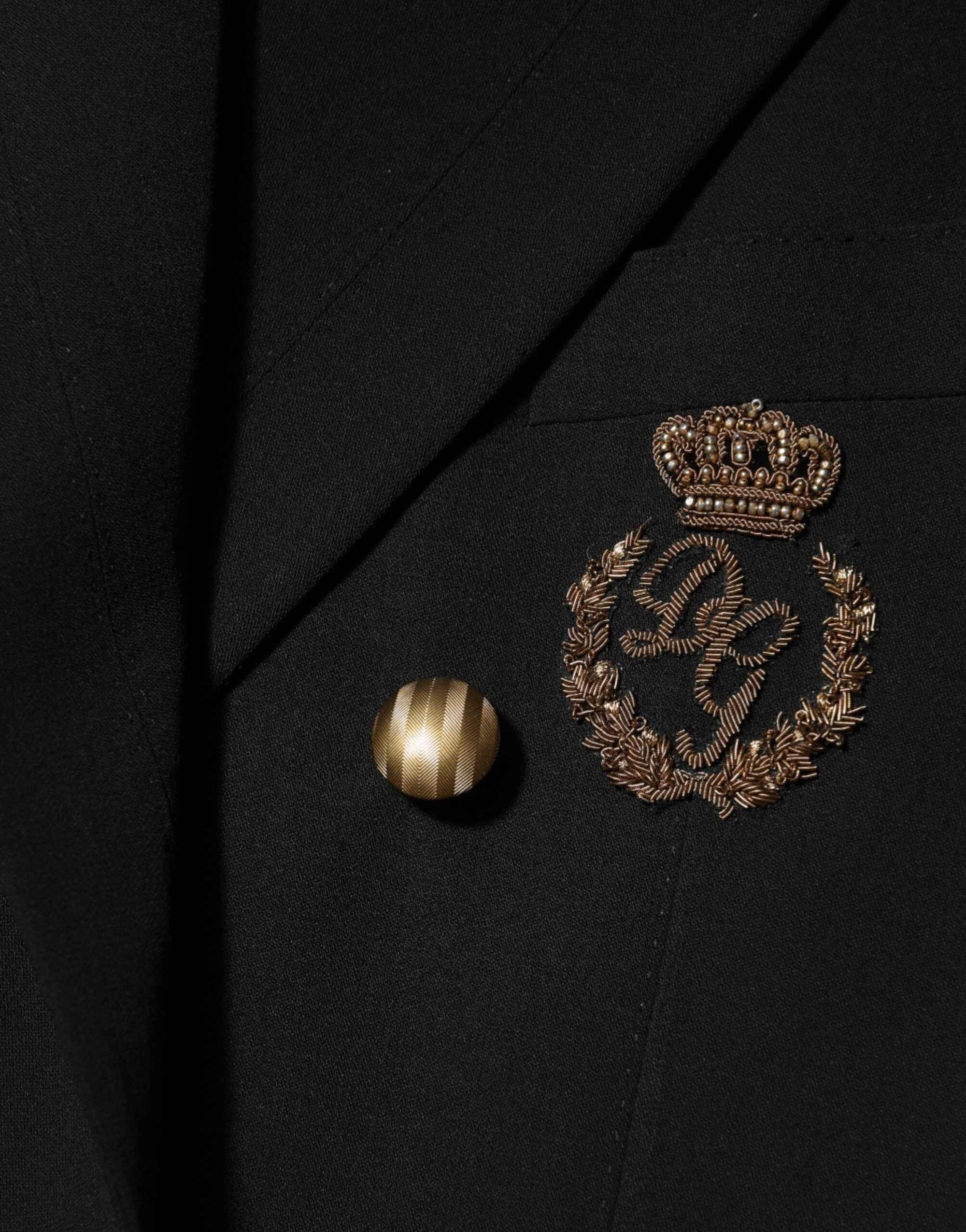 Dolce & Gabbana Black Wool 2 Buttons Suit Men Jacket Blazer