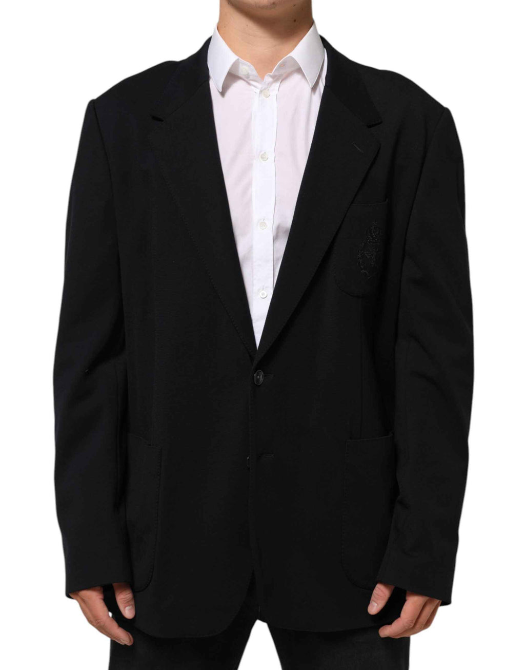 Dolce & Gabbana Black Viscose 2 Buttons Suit Jacket Blazer