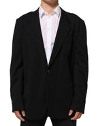 Dolce & Gabbana Black Viscose 2 Buttons Suit Jacket Blazer