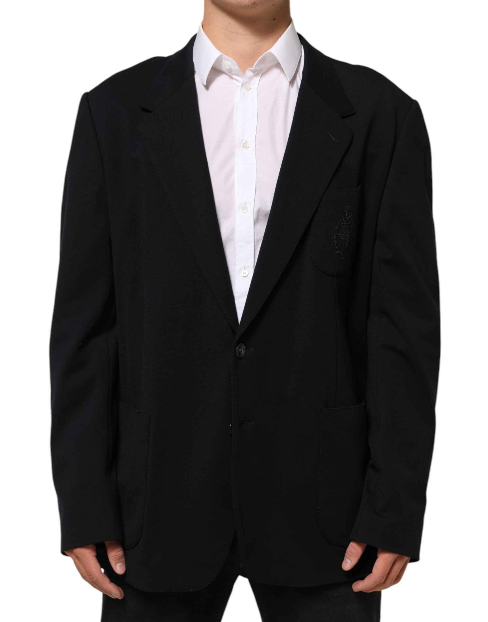 Dolce & Gabbana Black Viscose 2 Buttons Suit Jacket Blazer
