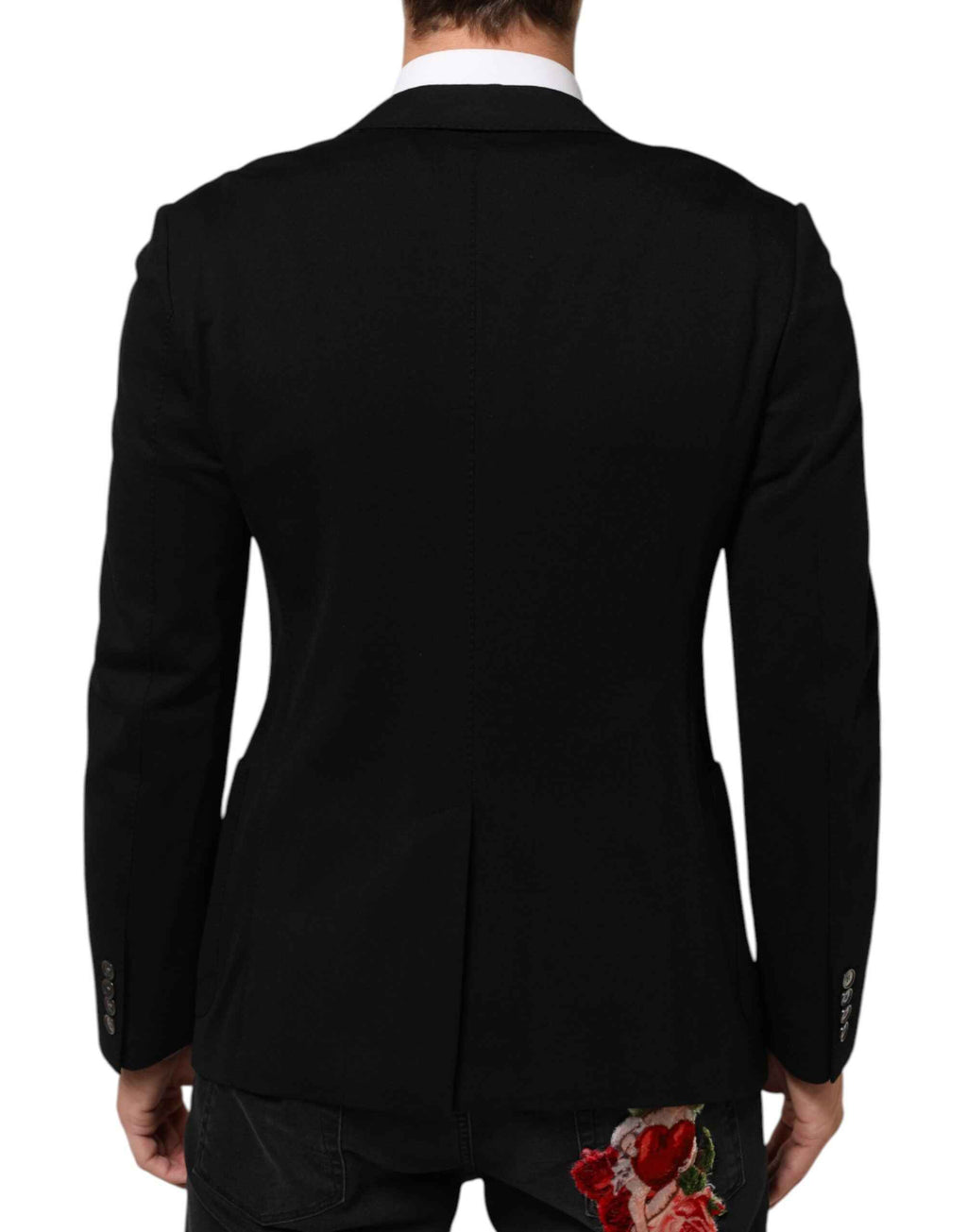 Dolce & Gabbana Black Viscose 2 Buttons Suit Jacket Blazer
