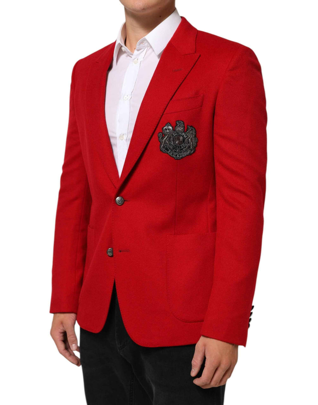 Dolce & Gabbana Red Cashmere 2 Buttons Suit Jacket Blazer